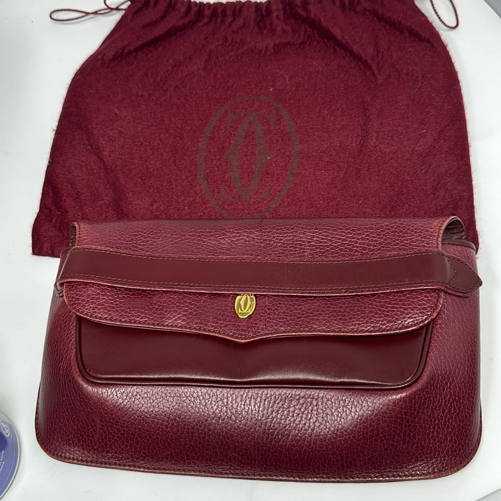 Cartier Vintage Must Line Clutch Bag Red w COA and Dust Cover EUC - Picture 6 of 9